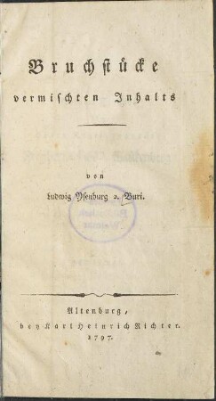 Bruchstücke vermischten Inhalts