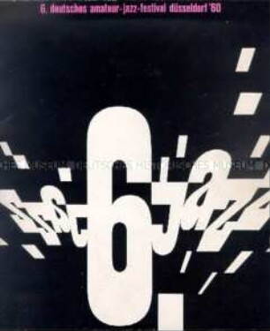Programmheft zum 6. Deutschen Amateur-Jazz-Festival in Düsseldorf 1960, mit beiliegender Eintrittskarte