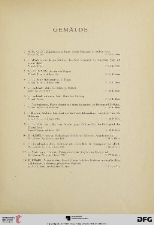Gemälde (Nr.1-33)
