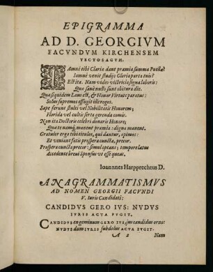 A2r-A4v, Acclamationes ad Georgium Facundum