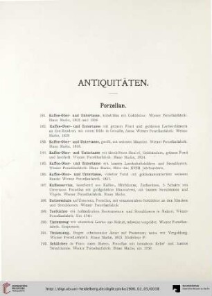 Porzellan (Nr. 181-270)