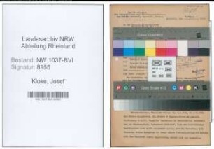 Entnazifizierung Josef Kloke , geb. 12.03.1910 (Sattler)