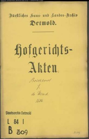 Boichhorst, Huperts Kinder Vormunde gegen Lubbert de Wend - Schuldforderung