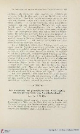 Zur Geschichte des photographischen Mehr-Farbendrucks (Dreifarbendruck, Naturfarbendruck)