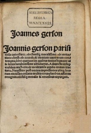 De Imitatione Christi : Lib. 4