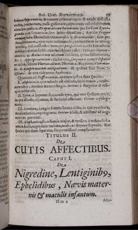 Titulus II. De Cutis Affectibus