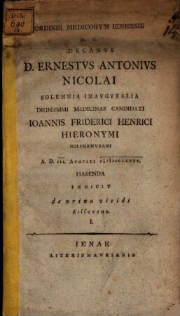 Diss. de urina viridi