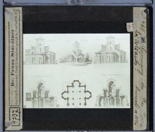 Germigny-des Prés, Kirche Très-Sainte-Trinité : Aufrisse, Schnitte, Grundriß