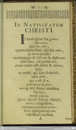 In Nativitatem Christi