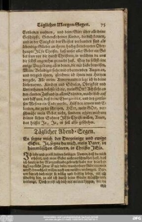 Täglicher Abend-Segen.