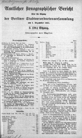 Sitzung 3. (39.), 1. Dezember 1925