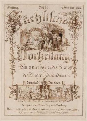 Titelblatt zur "Sächsischen Dorfzeitung" Nr. 100, 20. Dezember 1867