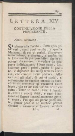 Lettera XIV. Continuazione Della Precedente