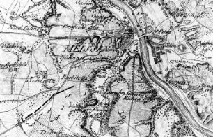 Meißen. Situationskarten von den Kriegsschauplätzen des 7jährigen Krieges, Bl. 2 Meißen-Freiberg, 1805 (Sign.: VIII 57)