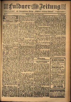 Zweite Ausgabe vom Dienstag, den 01. April 1902.