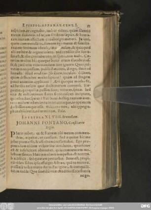 Epistola XLVIII. Bruxellam. Iohanni Pontano, Consiliario Regio.