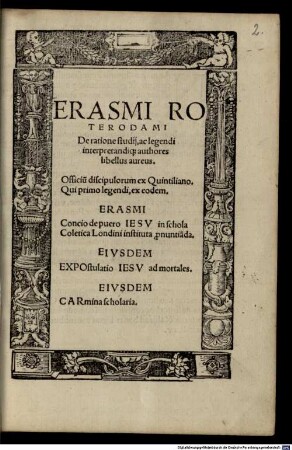 De ratione studii : ac legendi interpretandique authores libellus aureus