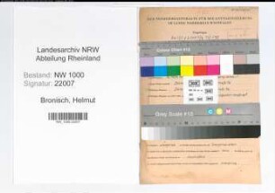 Entnazifizierung Helmut Bronisch, geb. 16.03.1897 (Lehrer)