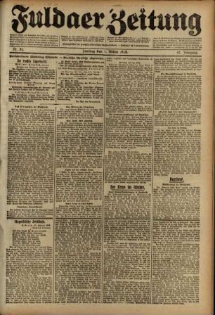 Ausgabe vom Freitag, den 01. März 1918.