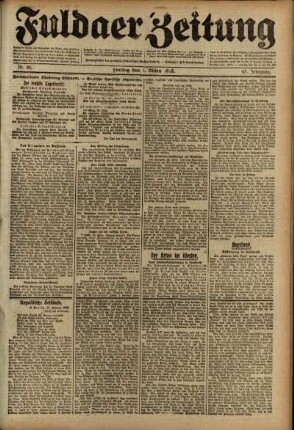 Ausgabe vom Freitag, den 01. März 1918.