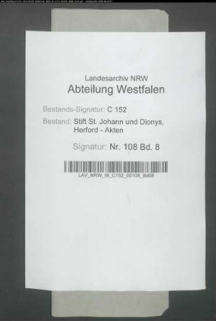 Rechnung der Neustädter Kirche zu Herford.