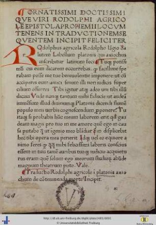 Pseudo-Plato: Axiochus (lat. von Rodolphus Agricola)