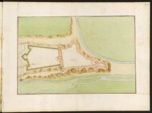 Plan der Festung Limbourg, Belgien, kolorierte Handzeichnung, vor 1695