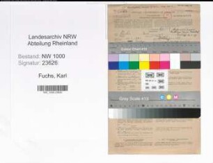 Entnazifizierung Karl Fuchs, geb. 30.01.1881 (Postsekretaer)