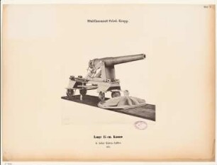 Gussstahlfabrik Friedrich Krupp, Essen: Ansicht lange 15 cm Kanone in hoher Küsten-Laffete