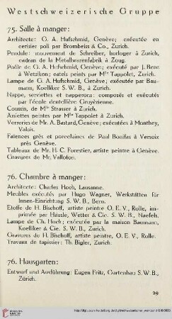 Westschweizerische Gruppe (Nr. 75 - 87)