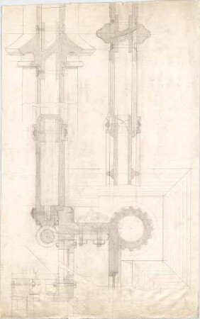 Voit, August von; München; Botanischer Garten - Palmenhaus - Eisenkonstruktion (Schnitt)