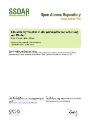 Ethische Symmetrie in der partizipativen Forschung mit Kindern