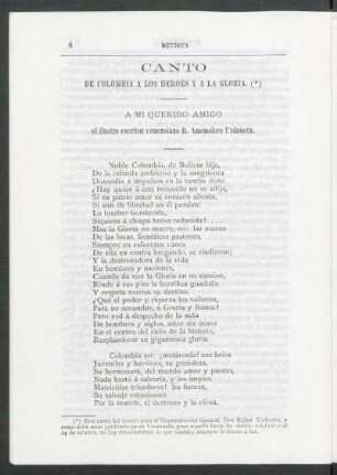 Canto de Colombia á los héroes y á la gloria.