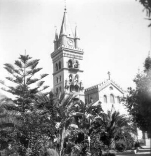 Reisefotos Italien. Messina. Freistehender Glockenturm (1933) und Kathedrale Maria Santissima Assunta (1919-1923 rekonstruiert)