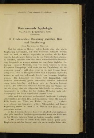 Über messende Psychologie : (Fortsetzung)