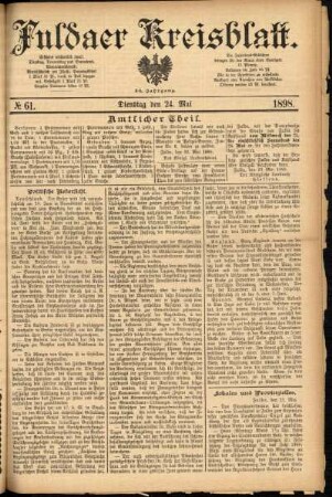 Ausgabe vom Dienstag, den 24. Mai 1898.