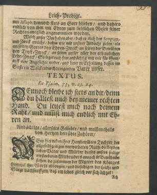 Andächtige/ allerseits Geliebte/ und meisten theils von Herzen betrübte Zuhörer/