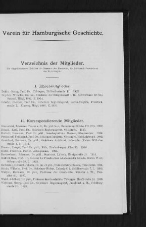 Verein für Hamburgische Geschichte.
