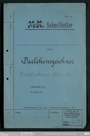 Schuldscheindarlehen zur Finanzierung der baulichen Erweiterung des Senckenbergmuseums, Bd. 1