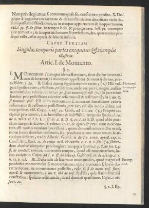 Caput Tertium Singulas temporis partes exequitur & exemplis illustrat.