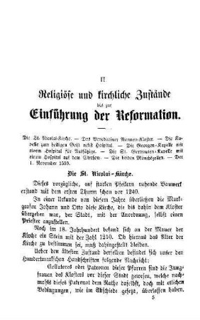 II. Religiöse und kirchliche Zustände bis zur Einführung der Reformation