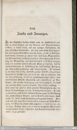 XVII. Zünfte und Innungen