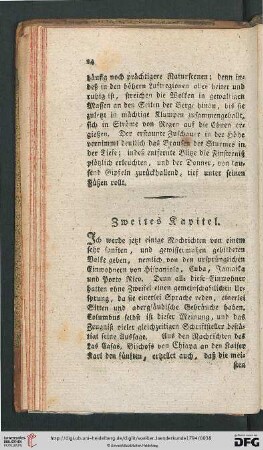 Zweites Kapitel [Von den ursprünglichen Einwohnern, ihren Sitten und Gebräuchen]