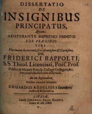 Diss. de insignibus principatus
