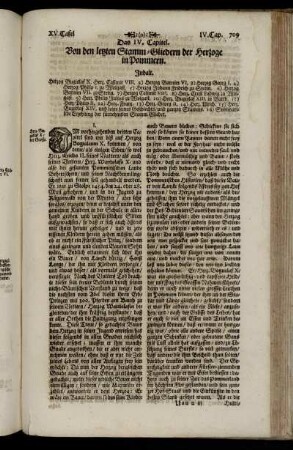 Das IV. Capitel. Von den letzten Stamm-Gliedern der Herzoge in Pommern.