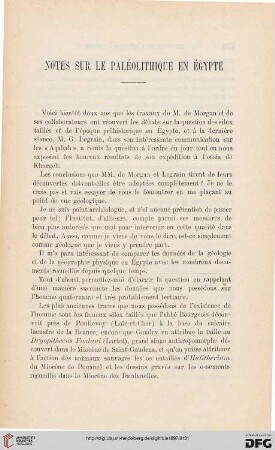 3.Ser. 8.1897: Notes sur le paléolithique en Égypte