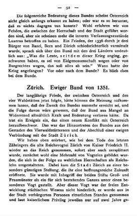 Zürich. Ewiger Bund von 1351.