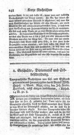 Topographische Nachrichten von Lief- und Ehstland. Bd.1.
