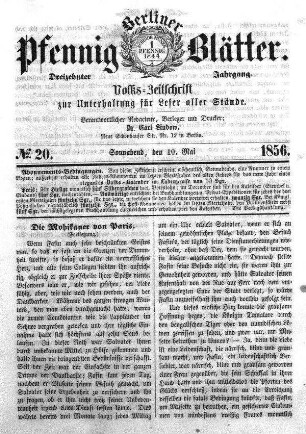No. 20, Sonnabend, den 10. Mai