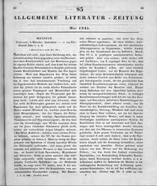 Jahn, F.: Sydenham, ein Beitrag zur wissenschaftlichen Medicin. Eisenach: Bärecke 1840 (Beschluss von Nr. 84)